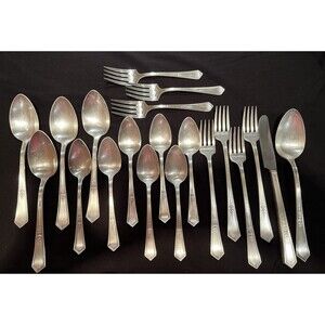 Antique Vtg 1920 Rogers XII Silver Plate Flatware Lot La Touraine Pattern 20 Pcs